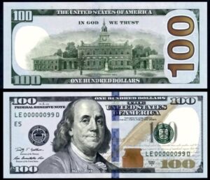 100 us dollar bill for movies
